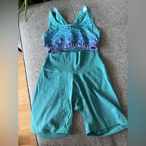 Mermaid sports bra and NVGTN shorts